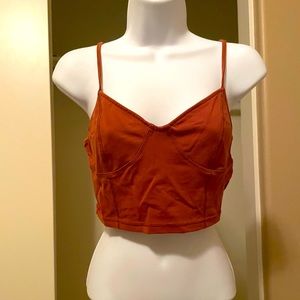 New Pumpkin spice color corset style crop top. Sz M
